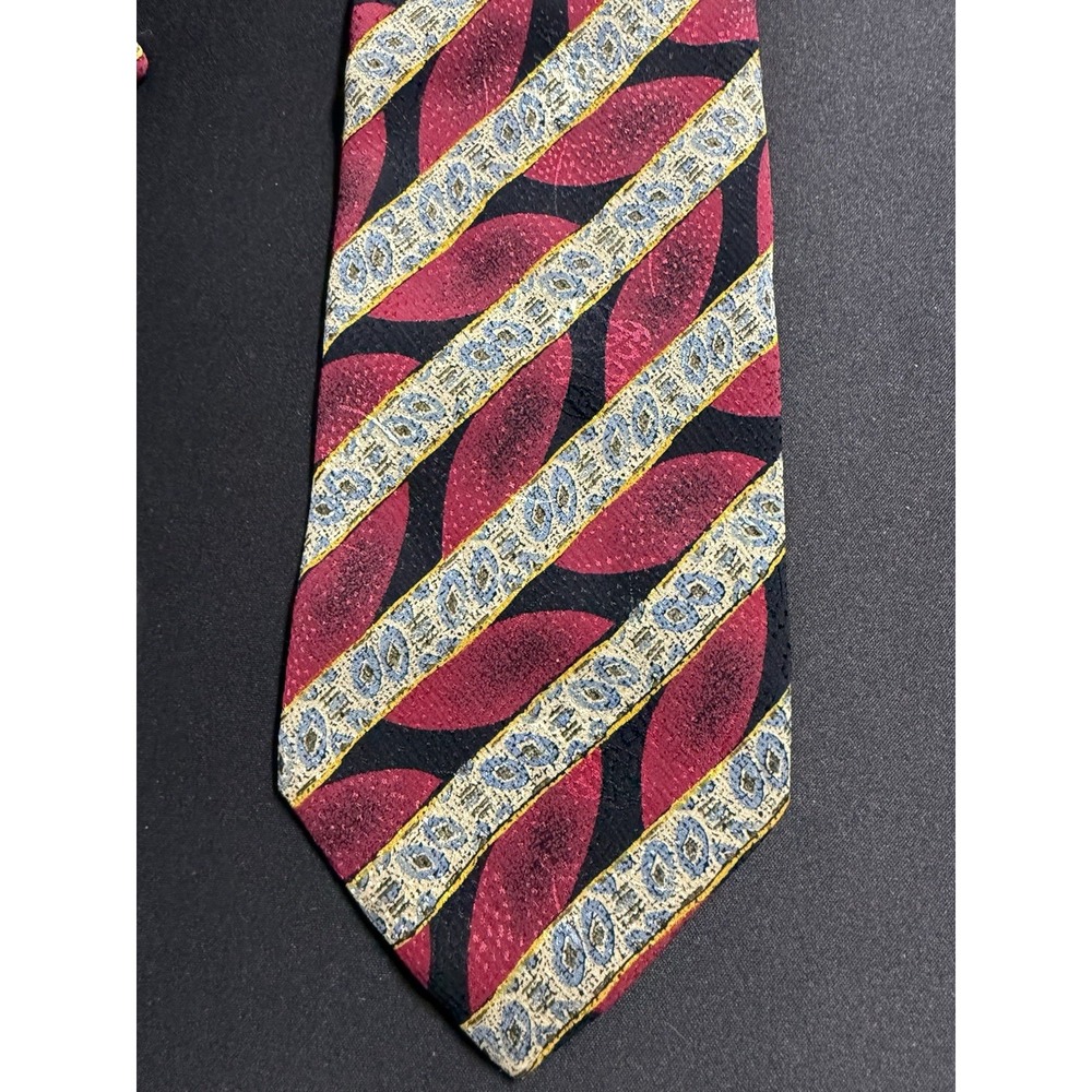Brioni Roma Silk Tie Mens Multicolor Diagonal Stripe Geometric Italy 57x4